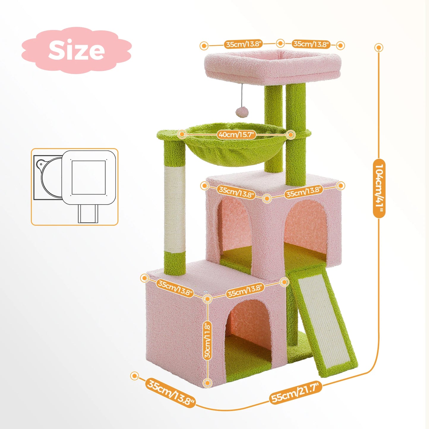 Large Cat Tree for Indoor Cats Multi-Level Cat Tower with Spacious Condos Sisal Scratching Pad Kitten House Accessories Cat Toys