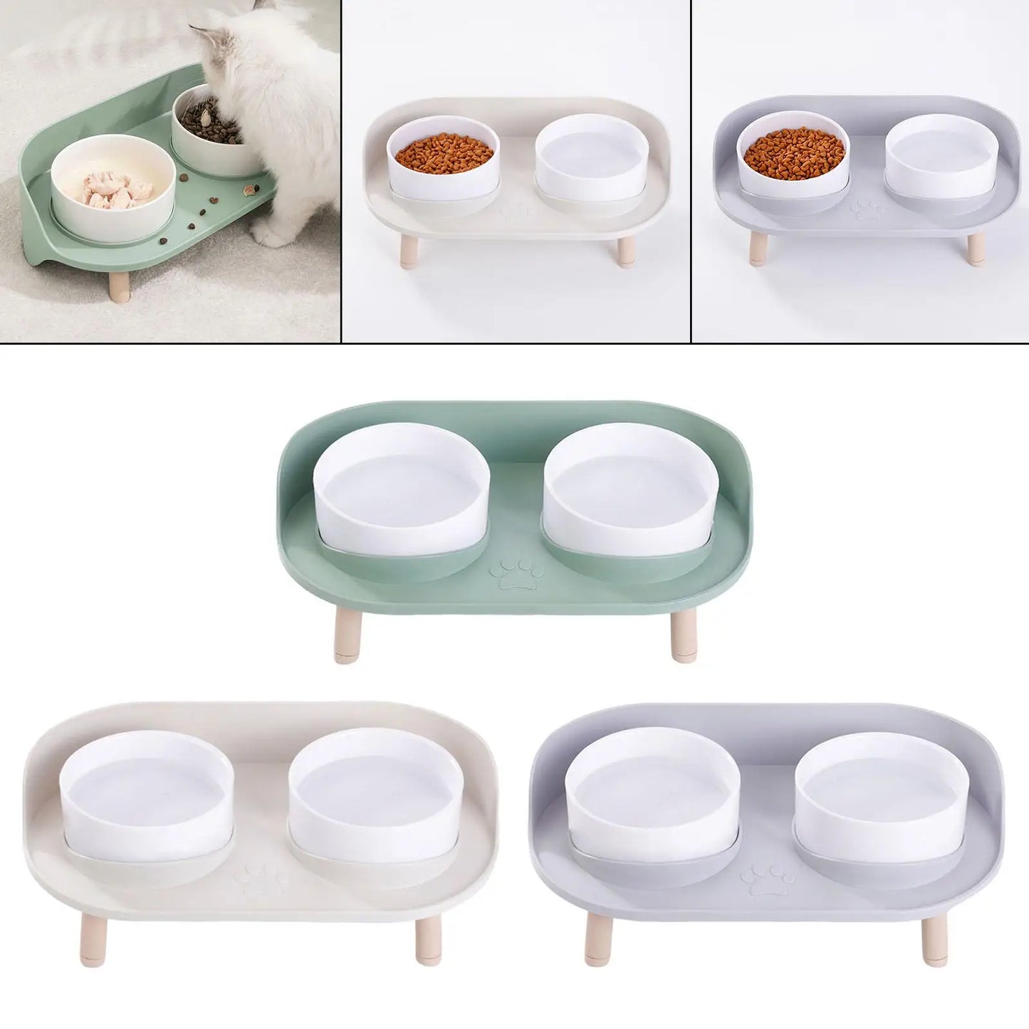 Dog Bowl Stand Cat and Dog Feeding Supplies 2 Modes Height Kitten Food Bowl