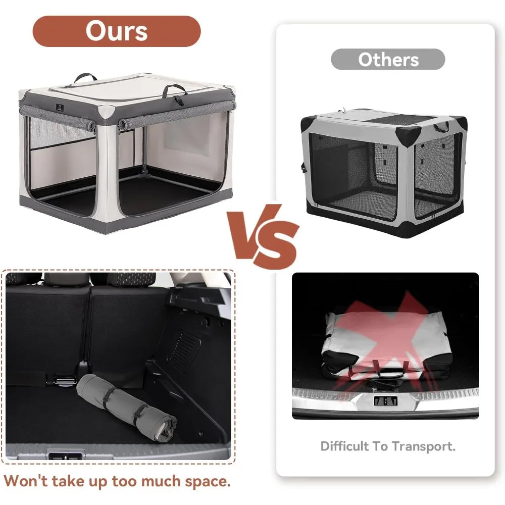 A4Pet Dog Crates for Large Dogs - 40 Inch Adjustable Stainless Steel Frame, Lightweight, Durable and Foldable, Collapsible Dog C