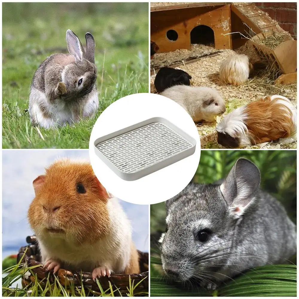 Rabbit Toilet Square Cage Box Potty Trainer Sturdy Bunny Box Litter Pan Pet Pan Toilet For Adult Guinea Pigs Rabbits Hamster