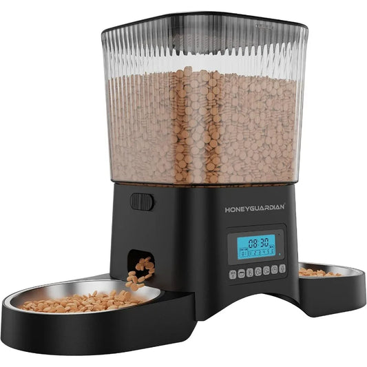 Automatic Cat Feeder for 2 Cats with Timed Dispensing Programmable Portion Control and 10s Voice Recorder for Daily Feeding Rou