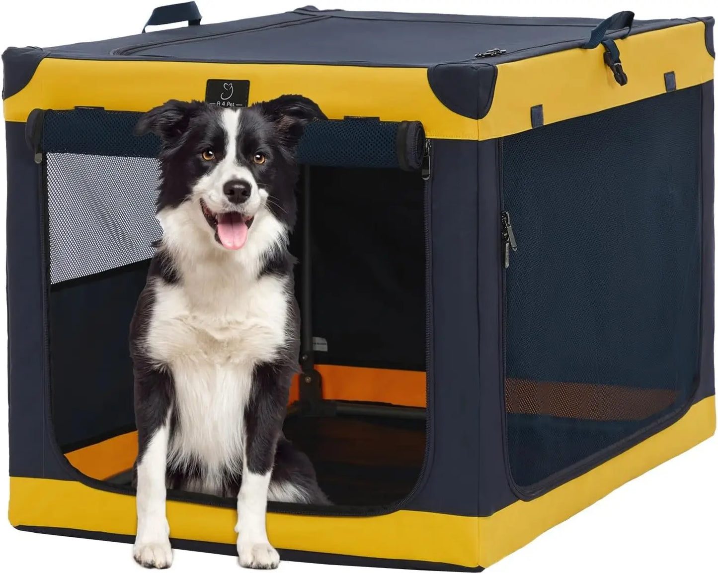 A4Pet Dog Crates for Large Dogs - 40 Inch Adjustable Stainless Steel Frame, Lightweight, Durable and Foldable, Collapsible Dog C