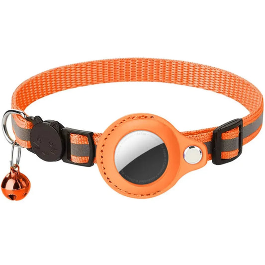 Reflective Cat Collar with Apple AirTag Holder Adjustable and Stylish Design for Kitten Safety