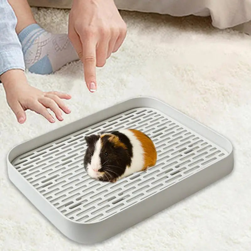 Rabbit Toilet Square Cage Box Potty Trainer Sturdy Bunny Box Litter Pan Pet Pan Toilet For Adult Guinea Pigs Rabbits Hamster
