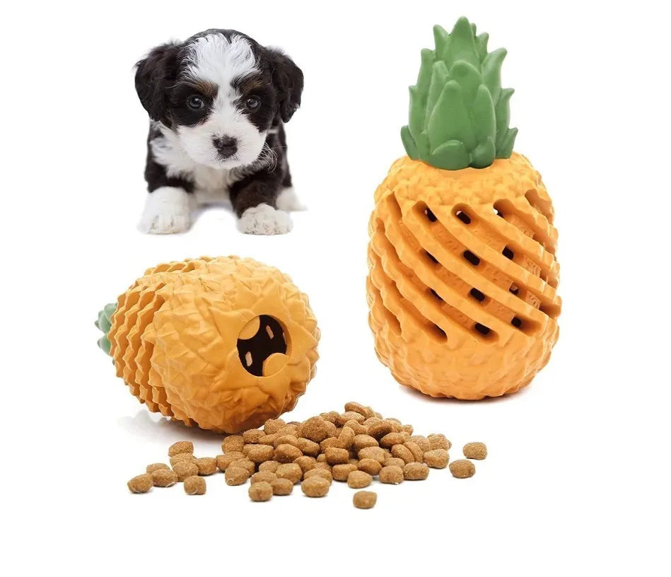 Pineapple Dog Chew Toy for Aggressive Chewers Durable Treat Dispensing Puppy Teething Toys Cleaning Teeth Interactive Dog Toys