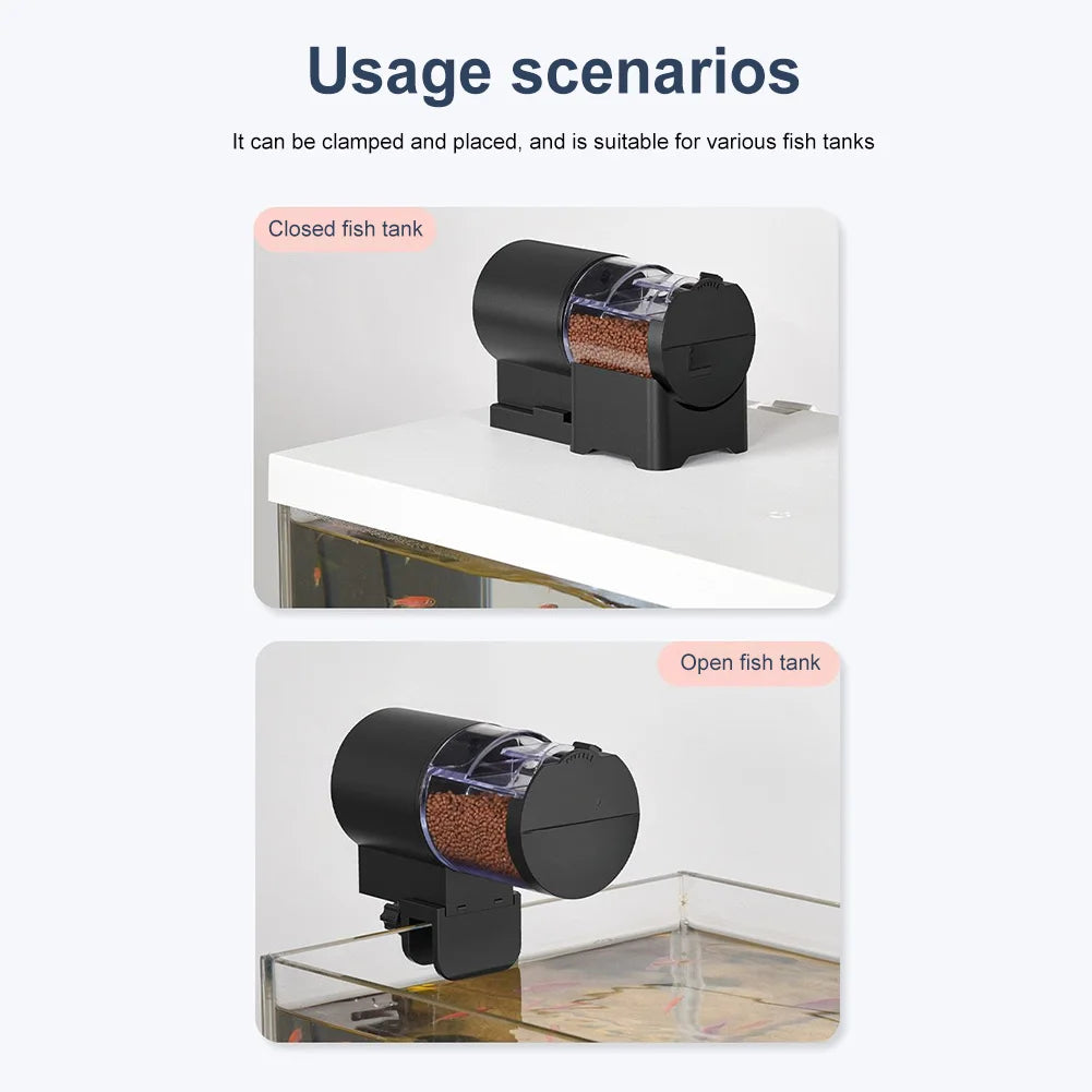 Automatic Fish Tank Feeder Large Capacity Timer Food Dispenser Intelligent Control Fish Feeder for Tank Aquariums & Pond