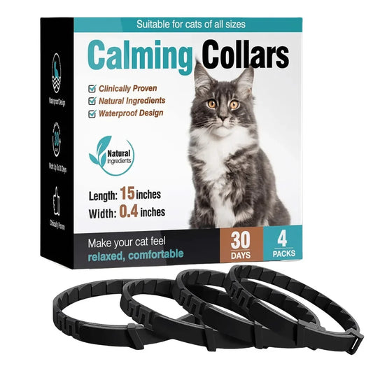 3/4 pcs Dogs Calming Pheromone Collars Pets Relieve Anxiety Adjustable Comfortable Collar For Puppy Kitten Large Dog Accessories
