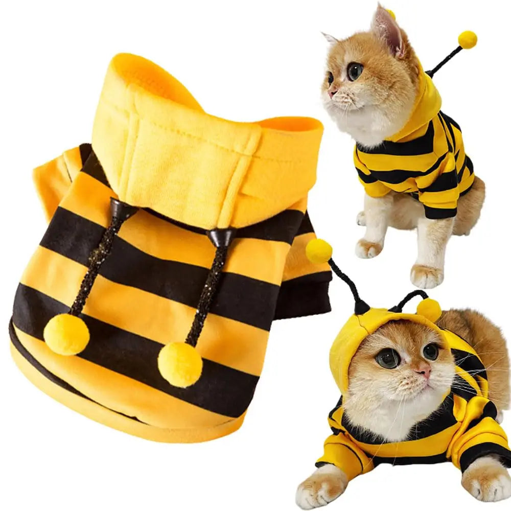 TONG Pet Hoodie Sweater - Warm Cold Weather Coat for Small Dogs Puppies & Cats, Christmas Halloween Party Costume