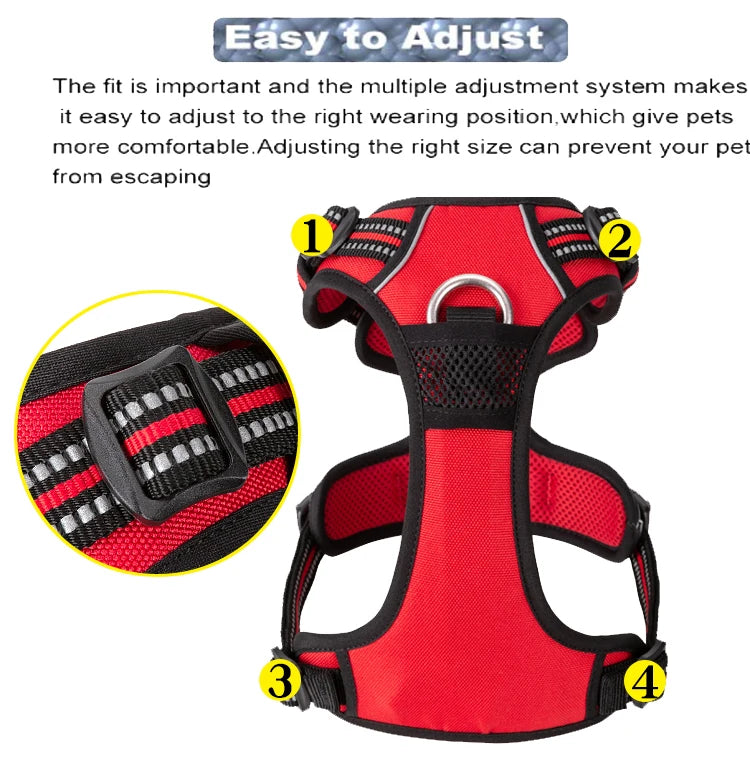 Winhyepet Training Dog Vest Pet Reflectiv Light Nylon Padding Dog service Harness Protective Clothes For Small Meduim Large