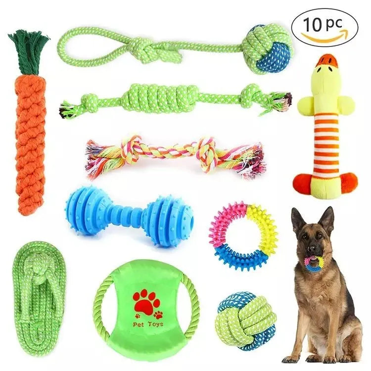 Dog Chew Toys for Aggressive Puppies Durable Teeth Rope Snack Puzzle Fun Interactive Training Treats 10 Pack Best Selling Pet