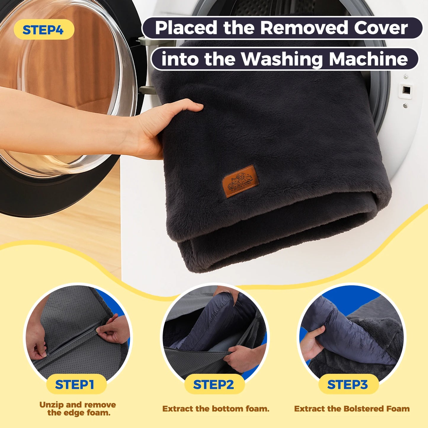 Foldable Dog Bed for Adult, Kids, Plush Pet Couch Bed for Large Dogs, Washable Pet Sofa Bed with Non-Slip Bottom Dog Accessories