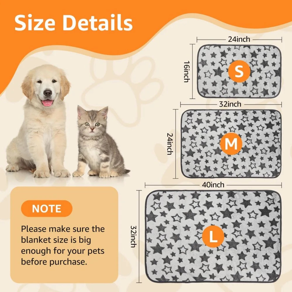 3PCS Warm Soft Pet Blanket Set - Waterproof, Reversible Sherpa Fleece for Large Medium Small Pets, Indoor/Outdoor Use