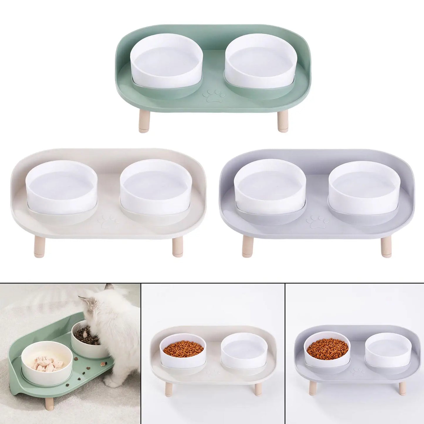 Dog Bowl Stand Cat and Dog Feeding Supplies 2 Modes Height Kitten Food Bowl