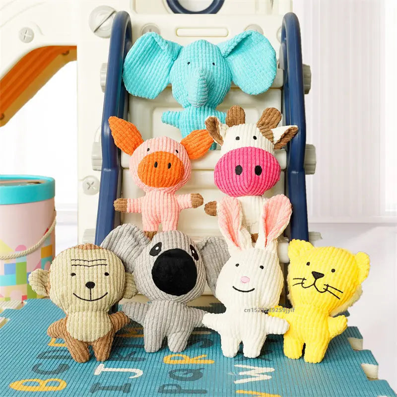 Plush Dog Toy Bite Resistant Squeaky Toys Sound-Resistant Teeth-Cleaning for Dog and Cat Pets Training Accessories