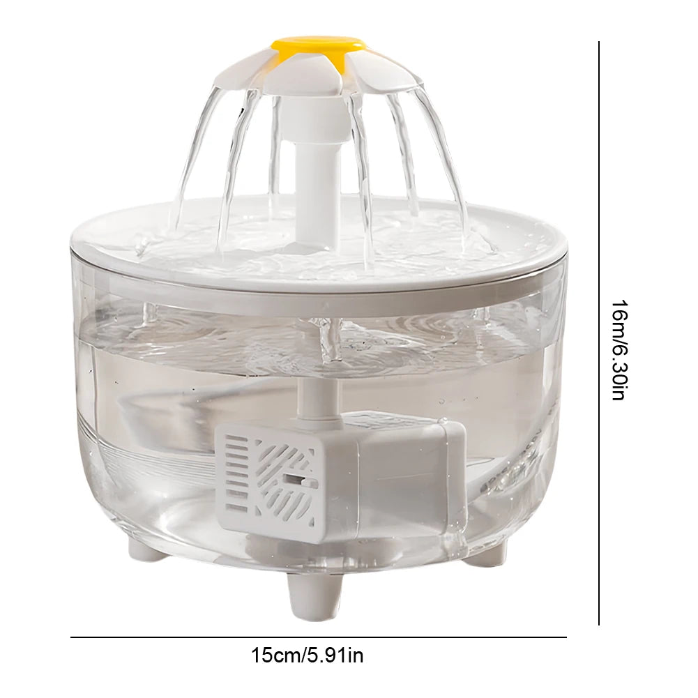 1200ml Electric Mute Automatic Cat Water Fountain with USB Filtering for Clean and Fresh Drinking Experience