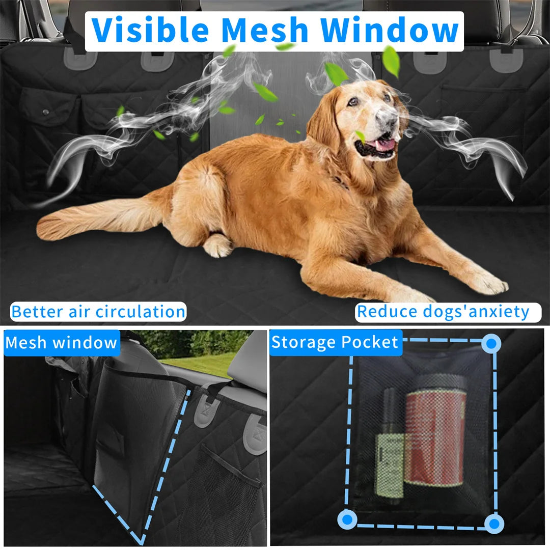 Waterproof Dog Car Seat Cover Seat Extender for Back Seat for Pet Travel Hammock in Cars Scratch-Proof