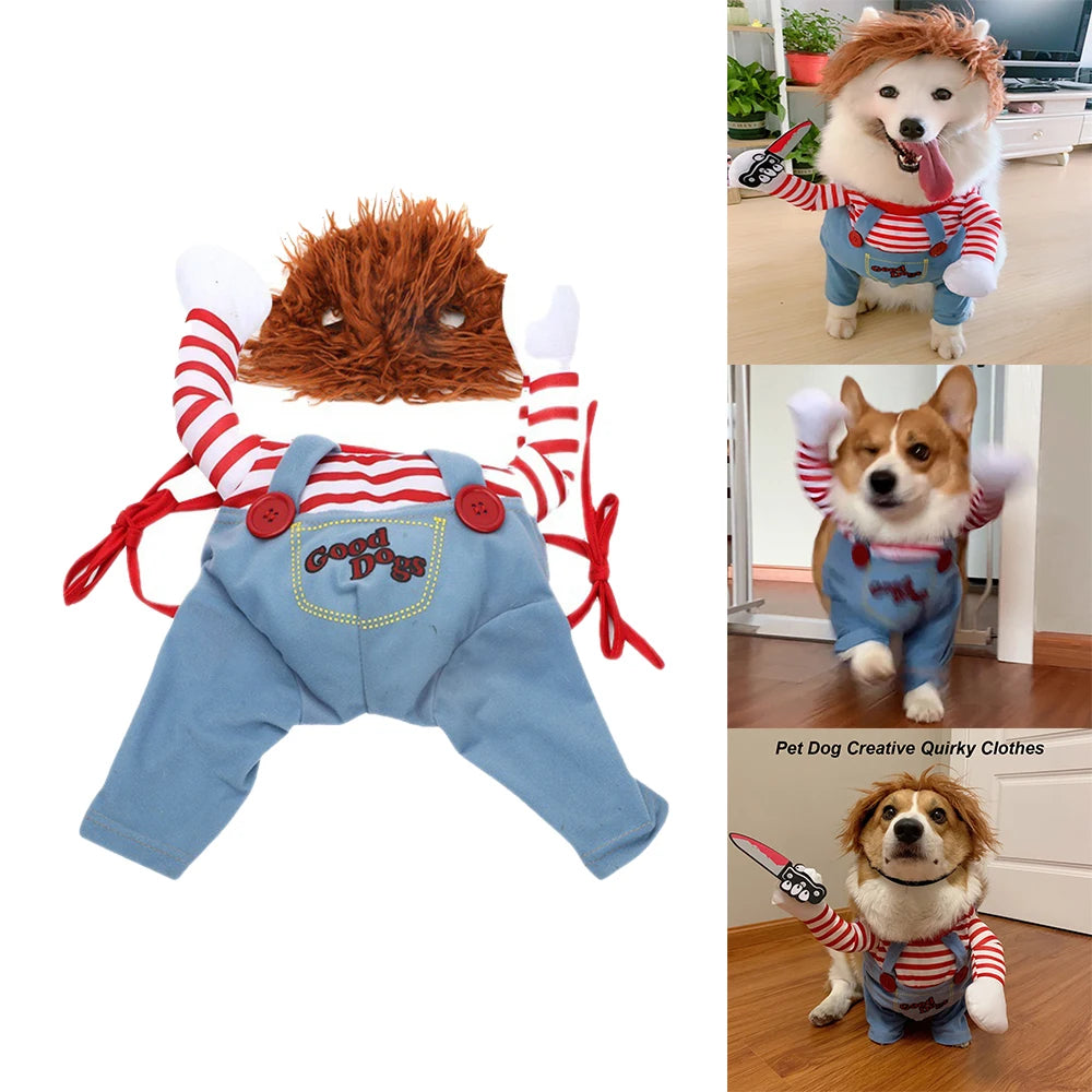 Halloween Dog Costumes Funny Pet Clothes Adjustable Dog Cosplay Costume Sets Novelty Clothing For Medium Large Dogs Pets Clothes