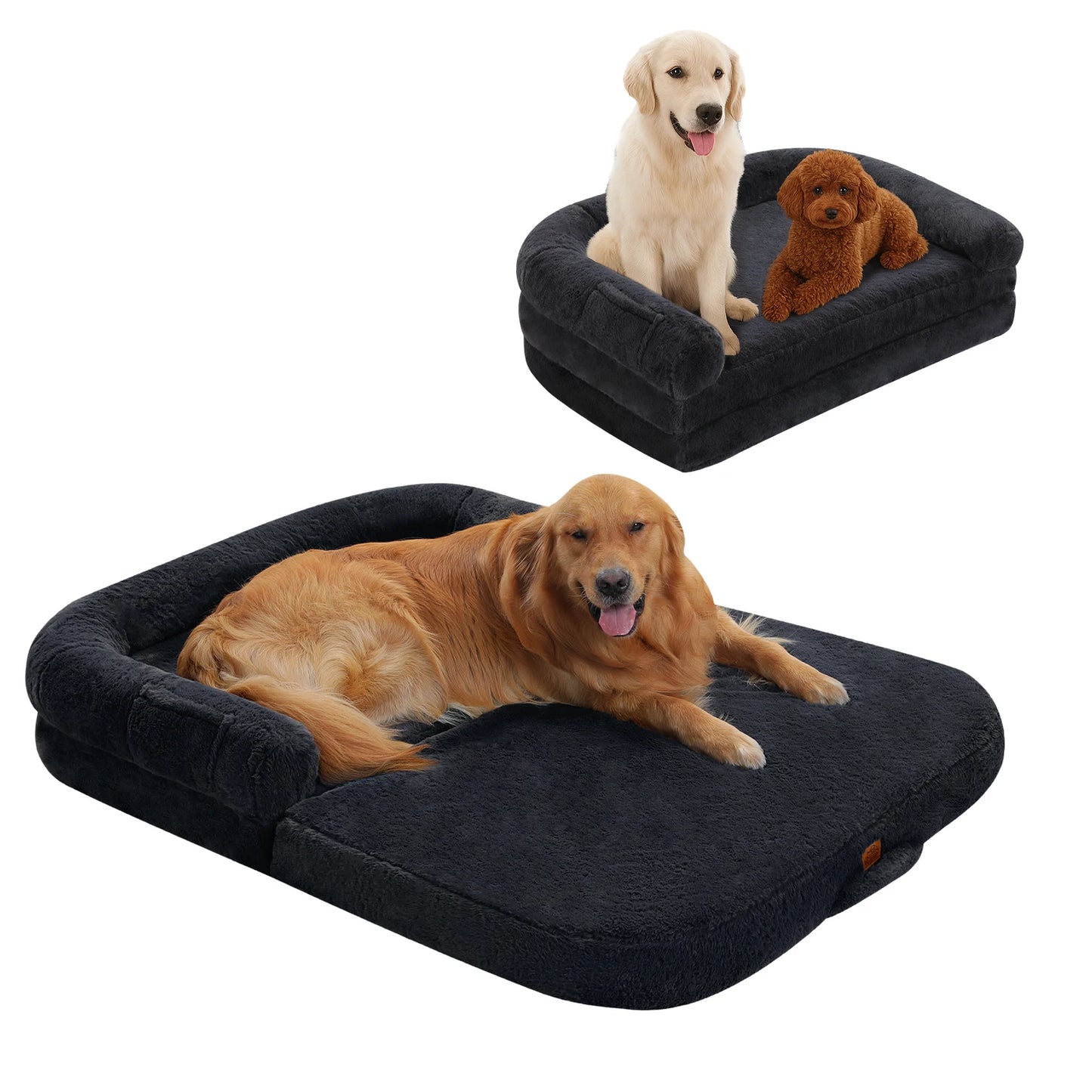 Foldable Dog Bed for Adult, Kids, Plush Pet Couch Bed for Large Dogs, Washable Pet Sofa Bed with Non-Slip Bottom Dog Accessories