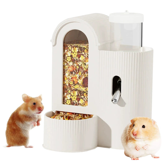 2-in-1 Automatic Bunny Feeder Leak-Resistant Hamster Feeder And Waterer Food Water Dispenser for Hamster Guinea Pig Cage Bedroom