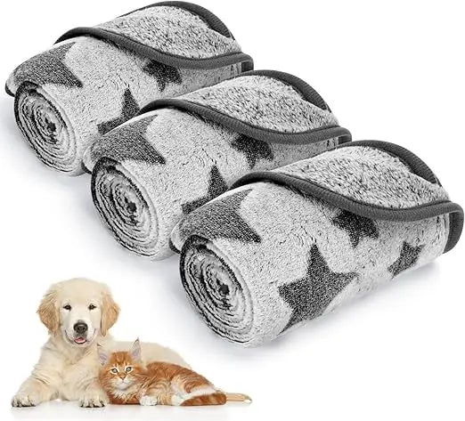 3PCS Warm Soft Pet Blanket Set - Waterproof, Reversible Sherpa Fleece for Large Medium Small Pets, Indoor/Outdoor Use