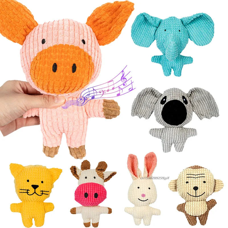 Plush Dog Toy Bite Resistant Squeaky Toys Sound-Resistant Teeth-Cleaning for Dog and Cat Pets Training Accessories