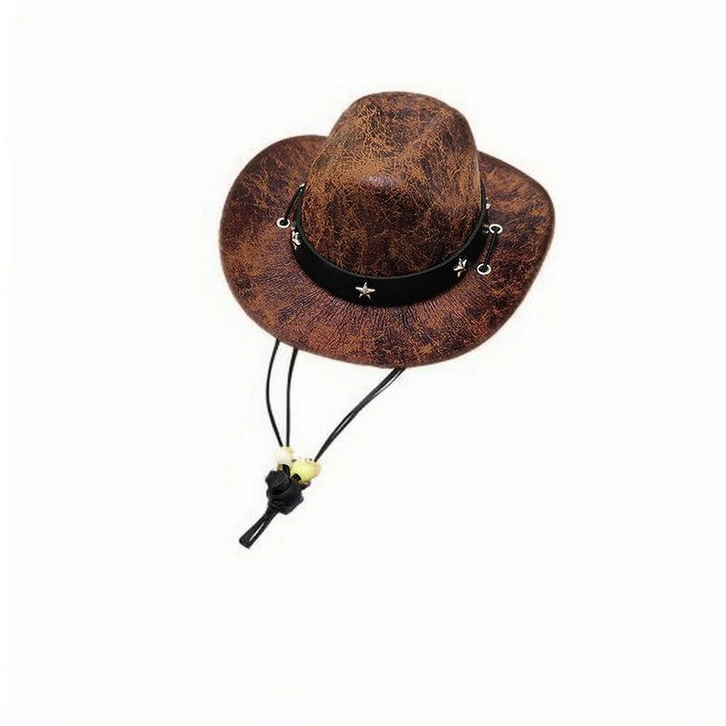 Pet Cowboy Hat with Bandana Set Adjustable Western Style Costume for Small Medium Large Dogs Cats Halloween Party Dress Up