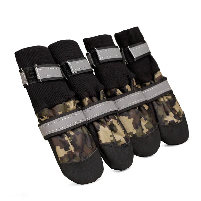 Waterproof Anti Slip Medium Big Dog High Shoes for Large Dogs Camouflage Reflective Pet Snow Boots Greyhound Bulldog Accessories