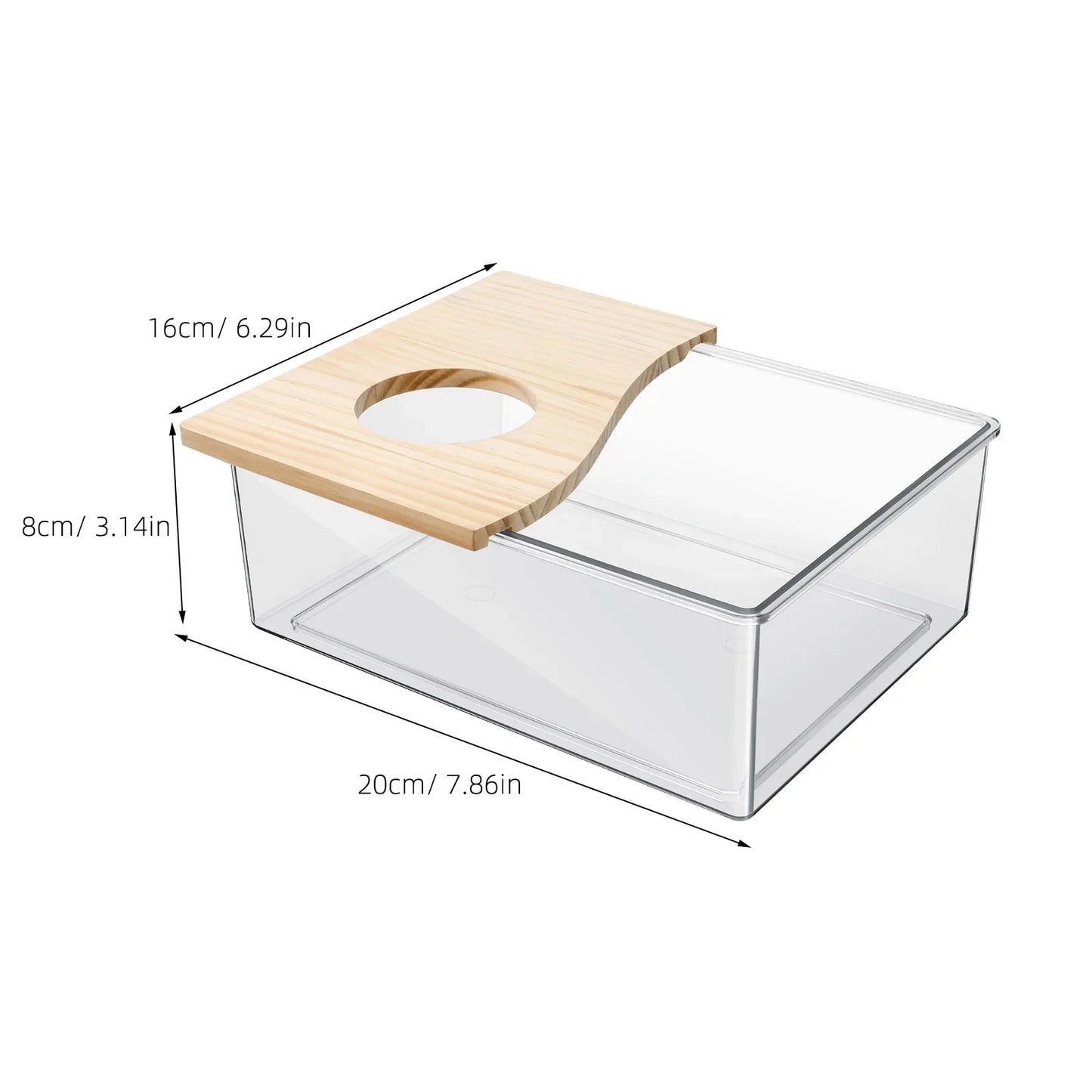 1pc Transparent Hamster Sand Bath Container Acrylic Chinchilla Dust Bath Box Easy Clean Stable Lightweight Pet Sandbox Container