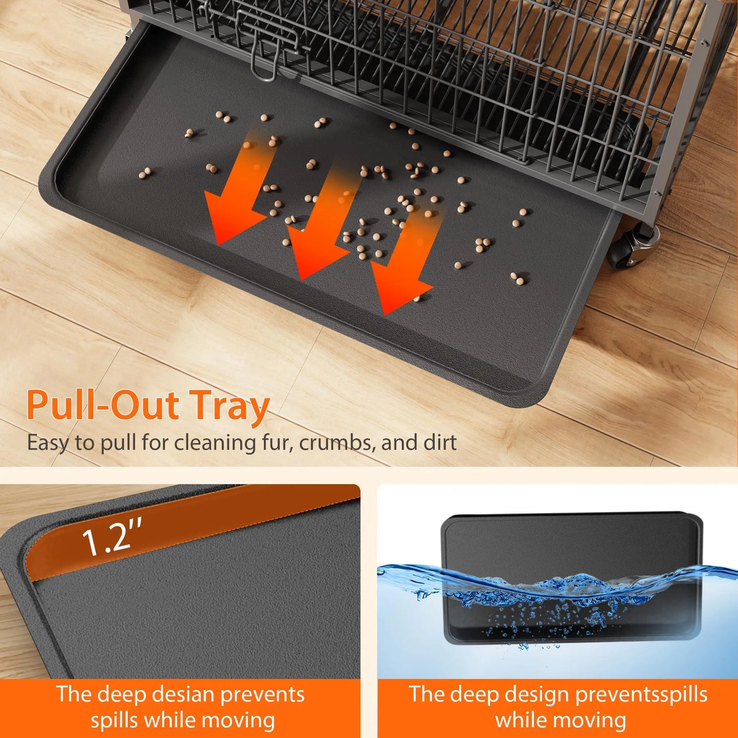 Heavy Duty Metal Dog Crate, Indoor Outdoor Pet Kennel Cage with Shelves, Storage Cabinet, Modern Decorative Dog Cage Furniture,