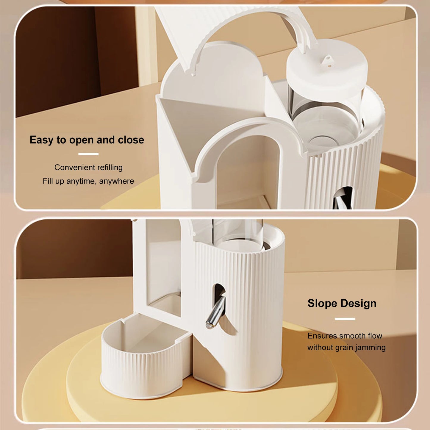 2-in-1 Automatic Bunny Feeder Leak-Resistant Hamster Feeder And Waterer Food Water Dispenser for Hamster Guinea Pig Cage Bedroom